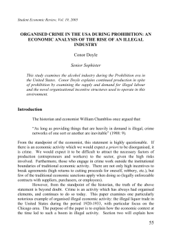 ORGANISED CRIME IN THE USA DURING PROHIBITION: AN