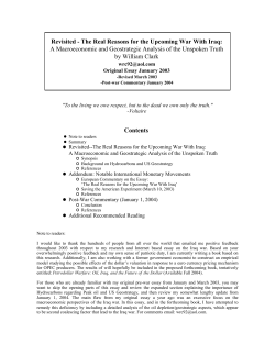 The Real Reasons for the Upcoming War in Iraq