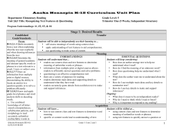 G5 ELA Reading Unit 2 and 3 Recognizing Text Features