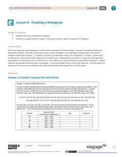 Lesson 4: Creating a Histogram