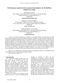 Performance analysis in the construction industry by the DuPont