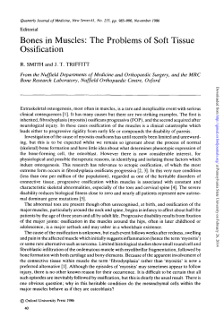 Bones in Muscles: The Problems of Soft Tissue Ossification