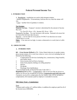 Federal Personal Income Tax - American University Washington
