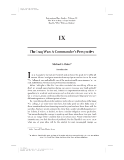 The Iraq War: A Commander`s Perspective