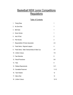 Basketball NSW Junior Competitions Regulations