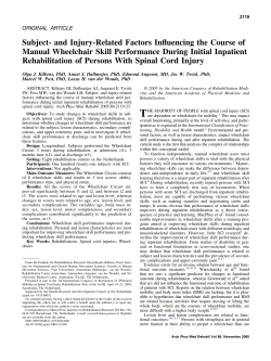 Subject- and Injury-Related Factors Influencing the Course of