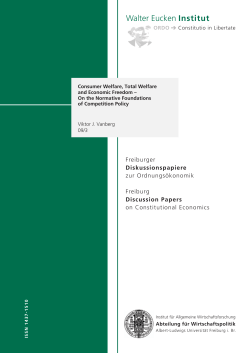 Consumer Welfare, Total Welfare and Economic Freedom