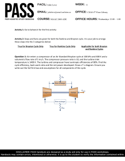 Question 1: Air enters a compressor of an Air Standard Brayton cycle