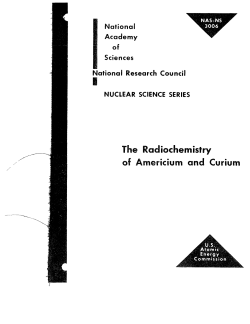 The Radiochemisfry of Americium and Curium