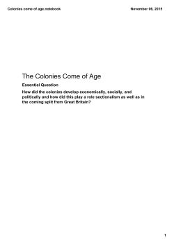 Colonies come of age.notebook - Findlay City Schools Web Portal