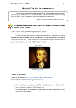 Module II: The War for Independence