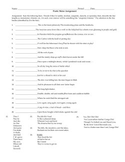 Poetic Meter Assignment