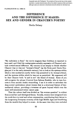 DIFFERENCE AND THE DIFFERENCE IT MAKES: SEX AND