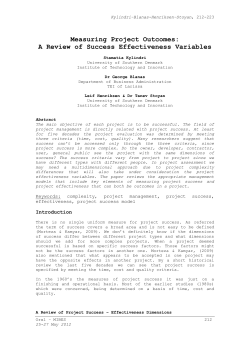 Measuring Project Outcomes: A Review of Success