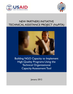 NuPITA - Building NGO Capacity to Implement High Quality