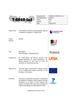 Document No TAREA-PU-WP2-R-LU-9 Internal - T-AREA-SoS