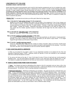 Adjunct Faculty Payroll Information