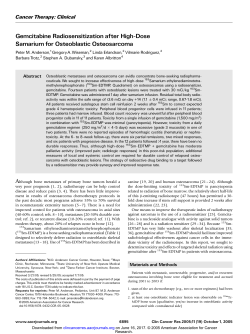 Gemcitabine Radiosensitization after High