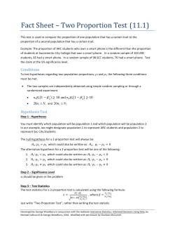Fact Sheet &ndash; Two Proportion Test (11.1)