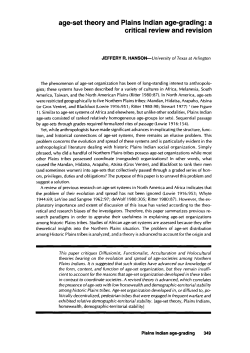 age-set theory and Plains Indian age