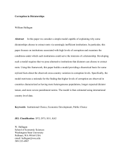 Corruption in Dictatorships - Washington State University