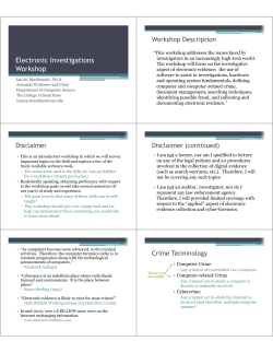 Electronic Investigations Workshop