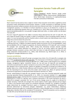 Ecosystem Service Trade-offs and Synergies