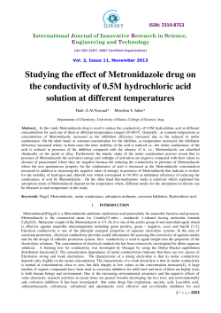 Studying the effect of Metronidazole drug on the conductivity of 0.5M