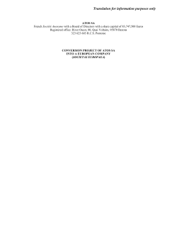 Atos Conversion of Atos into a European company