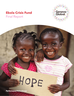 Ebola Crisis Fund Final Report