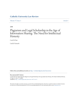 Plagiarism and Legal Scholarship in the Age of Information Sharing