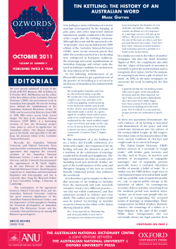 eDiTorial - Australian National Dictionary Centre