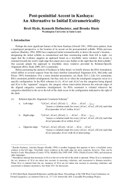 Post-peninitial Accent in Kashaya: An Alternative to Initial