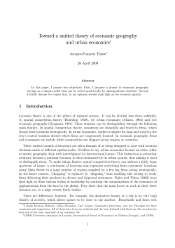 Toward a unified theory of economic geography and urban economics