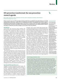 HIV prevention transformed: the new prevention research agenda