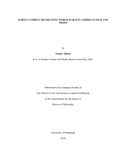 SCREEN COMBAT: RECREATING WORLD WAR II IN AMERICAN