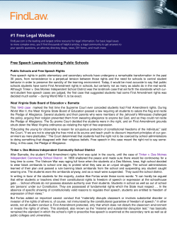 Free Speech Lawsuits Involving Public Schools