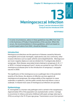 Chapter 13 - Meningococcal Infection