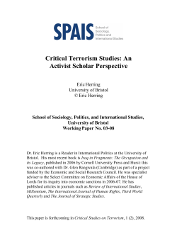 Critical Terrorism Studies: An Activist Scholar