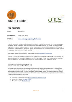 File Formats - Australian National Data Service