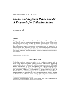Global and regional public goods: a prognosis for collective action