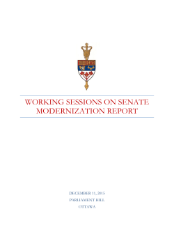 working sessions on senate modernization report