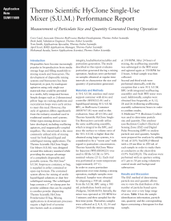 Thermo Scientific HyClone Single-Use Mixer (S.U.M.) Performance