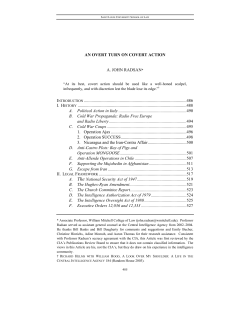 an overt turn on covert action a. john radsan* introduction