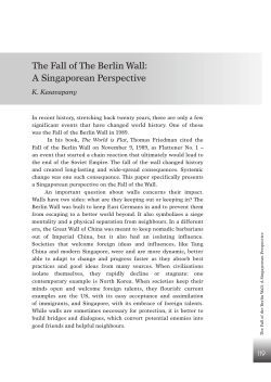 The Fall of The Berlin Wall: A Singaporean Perspective