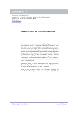 Primary Succession and Ecosystem Rehabilitation