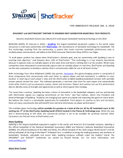 Spalding &reg; and ShotTracker &reg; partner to engineer next generation