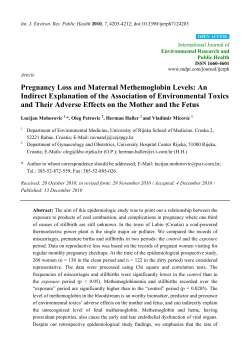 Pregnancy Loss and Maternal Methemoglobin Levels: An