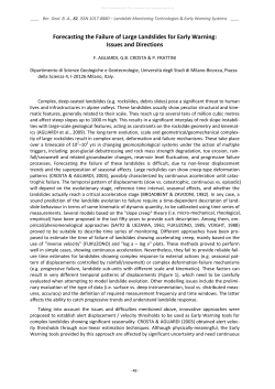 Forecasting the Failure of Large Landslides for Early