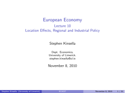 European Economy - Lecture 10 Location Effects, Regional and